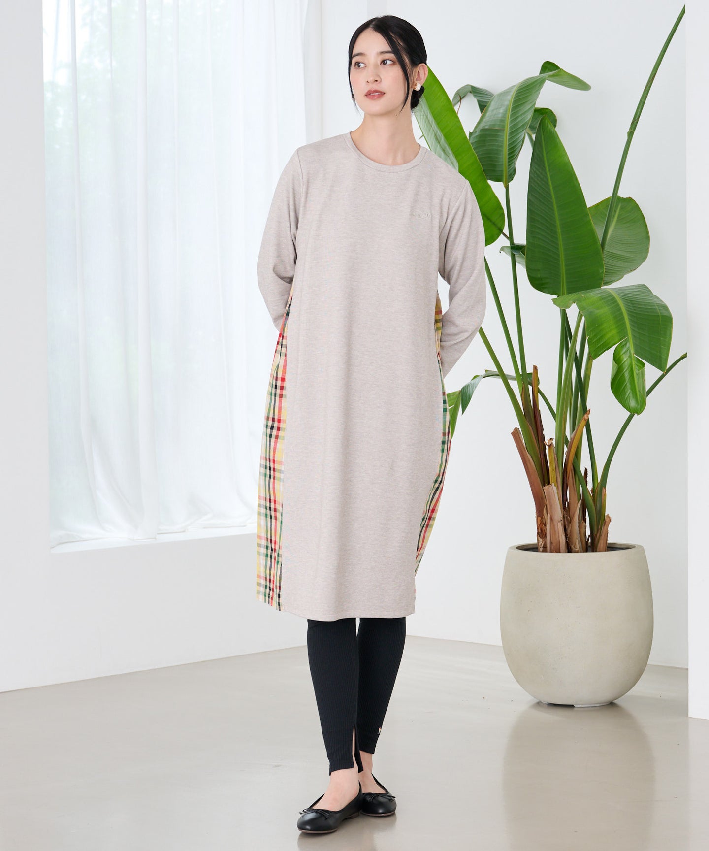 Arnold Palmer マシュマロリブ サイドチェック ワンピース